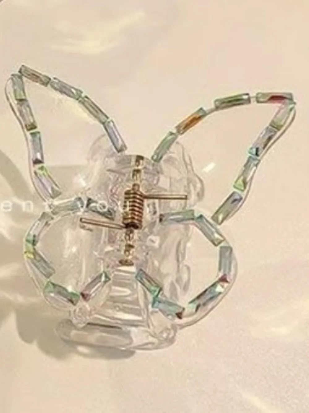 Iridescent Transparent Butterfly Hair Claw Clip BNIB